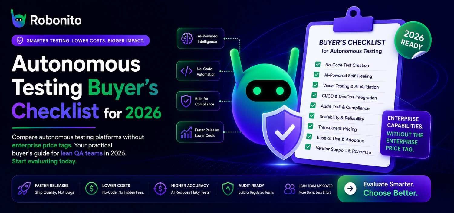 Autonomous Testing Buyer's Checklist for 2026