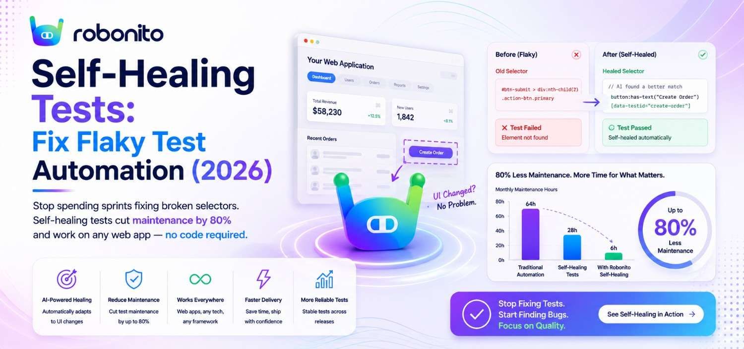 Self-healing testing with Robonito