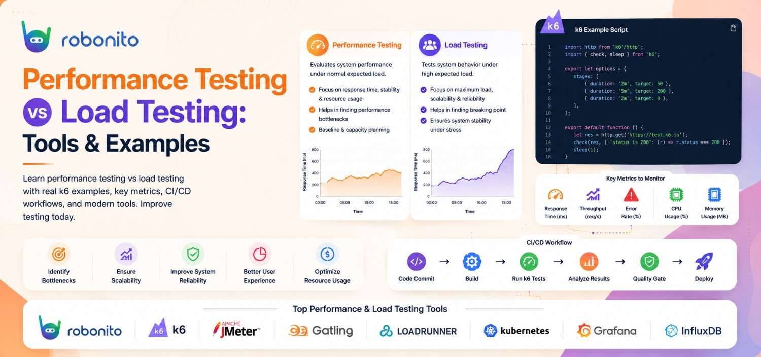 Performance Testing vs Load Testing: Complete Guide with Real Code (2026)
